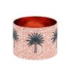 Striking warm copper lampshade with palm pattern