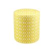 bright and beautiful yellow pouffe with eye-catching intertwined geometric pattern