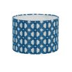 Opulent lampshade with gorgeous indigo blue pattern 