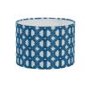 Opulent lampshade with gorgeous indigo blue pattern 