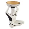 Black and white porcelain Budapest figure carrying gold-lined bowl