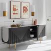 Elegant sideboard with a striking geometric marble surface 