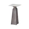 Square effect plinth table with marble top