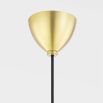 Elegant pendant light with brass conical detail and orb shade
