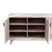 A gorgeous Scandinavian inspired tv unit with four doors and plenty of storage
