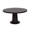 Circular wooden dining table with cylinder base