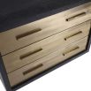 Textured ash chest with brass drawers