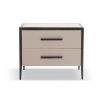 Elegant faux leather chest of drawers in a sophisticated neutral