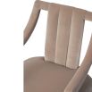 Stylish velvet sand chair with channelling and open arms