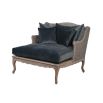 Madeline Rattan Chaise - Charcoal Velvet