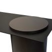 Contemporary desk with cylindrical silhouette detail and bronze finish