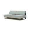 gorgeous modern love seat mounted on a teak wooden base