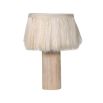 tropical table lamp with fibrous shade