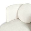 Boucle sand chair with tall full wing back and accent cushion