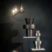 Abstract shapely tall vase in shiny bronze finish