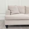 romantic luxury designer sofa in neutral velvety upholstery