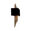 Wall light with brass stacked fixture and black shade