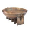 Metal vintage brass bowl with stands
