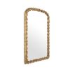 Floret style frame mirror in brass finish