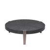 Gorgeously elegant round coffee table with bronze legs