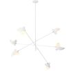 Retro style chandelier with white finish lampshades