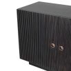 Glamourous ribbed sideboard with four doors in charcoal grey finish