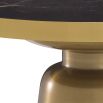 Gold base table with marble affect top