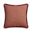Sumptuously soft cushion with fringe detail in cream, amber or red