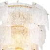 Wave textured glass chandelier with brass accents