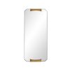 Angular long wall mirror with brass detail edges