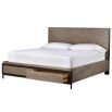 Two toned wooden bed with striking matte black accents
