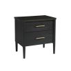 Black bedside chest with brass handles