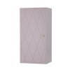 Gorgeous lilac storage cabinet with embossed diamond pattern and brass handle