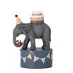 Quaint candle holder in the shape of a elephant for children's birthday