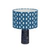 Opulent lampshade with gorgeous indigo blue pattern 