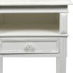 Delightful wooden french style bedside table in white with drawer and shelf