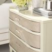 Glamorous cream finish bedside table with three drawers