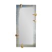 Smokey edged long mirror with brass claw details