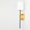 Modern wall sconce with brass fixture for added glamour