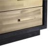 Textured ash chest with brass drawers