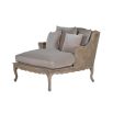 Madeline Rattan Chaise - Taupe Velvet