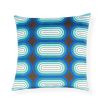 Mesmerising capsule pattern cushion in varying blue tones