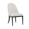 Classy neutral dining chair with simple curved silhouette