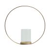 Large round frame candle holder in elegant brass finish