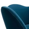 Ripple design blue velvet armchair