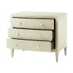 Cream coloured, shagreen effect bedside table with three drawers