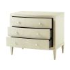 Cream coloured, shagreen effect bedside table with three drawers