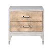 stunning natural rattan bedside two-drawer table
