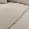 romantic luxury designer sofa in neutral velvety upholstery with minor marks