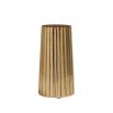 Elegant golden vase with ribbed texture